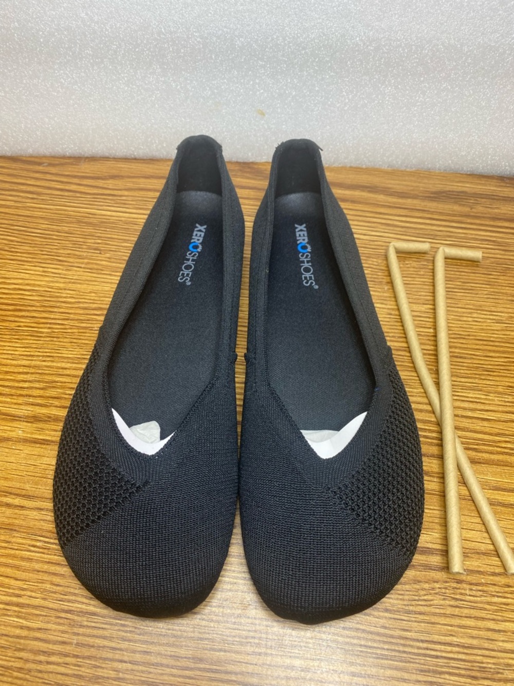 Xero Shoes Phoenix Knit Black Barefoot Minimalist Ballet Flats Womens Size 9.5